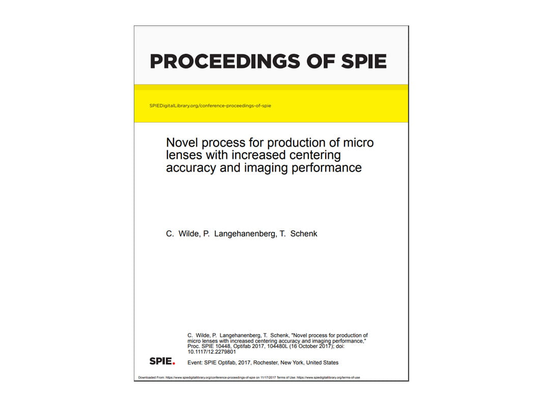 Whitepaper: Novel process for production of micro lenses with increased centering accuracy and imaging performance